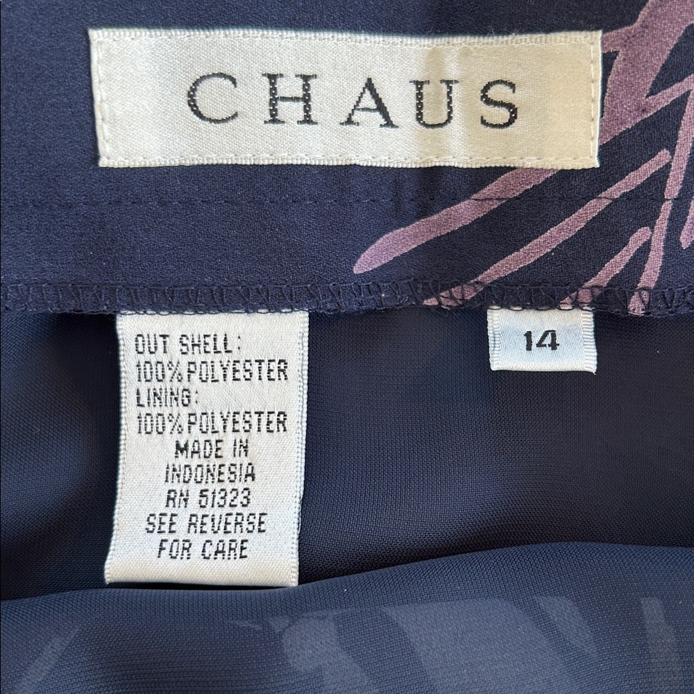 NWT Chaus maxi skirt pencil navy purple size 14 - Picture 2 of 10